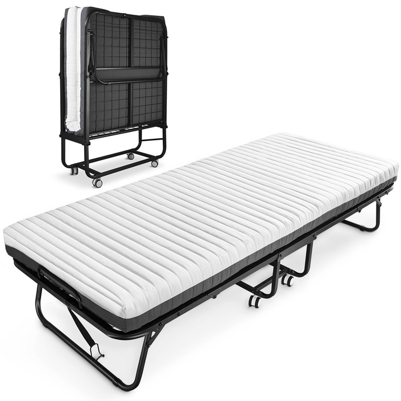 Alwyn Home Sharpley Twin 16.8'' Steel Folding Bed with Mattress Included & Reviews Wayfair
